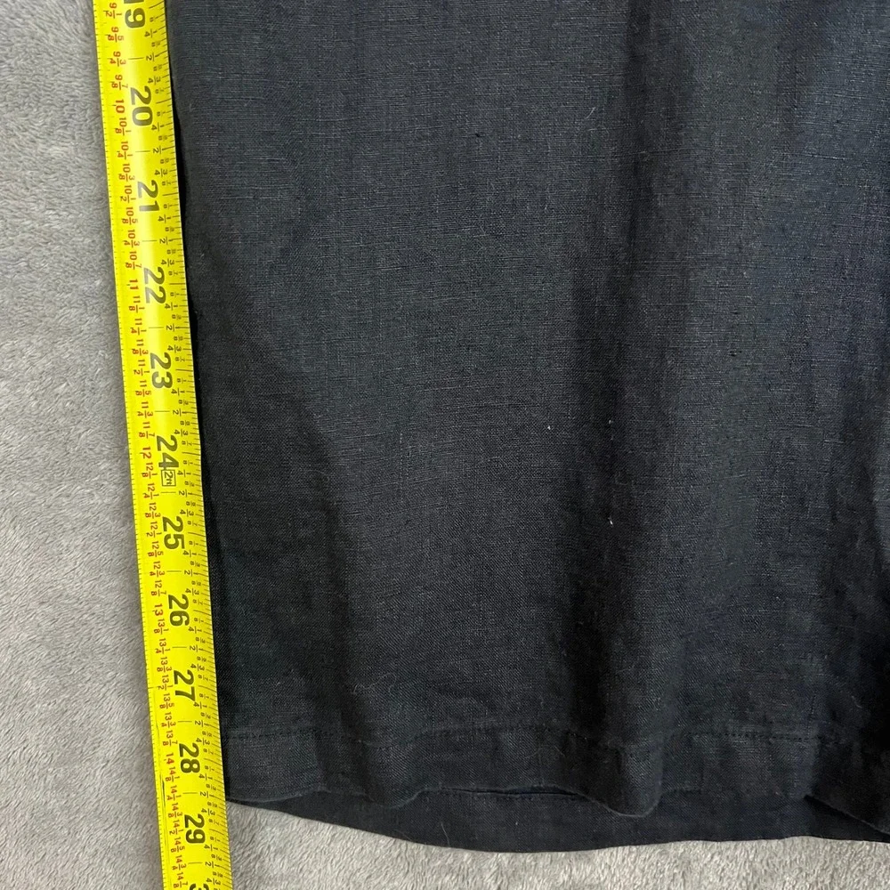 Quince 100% European Linen Pleated Trouser Pants Womens 14 Navy Minimalist
